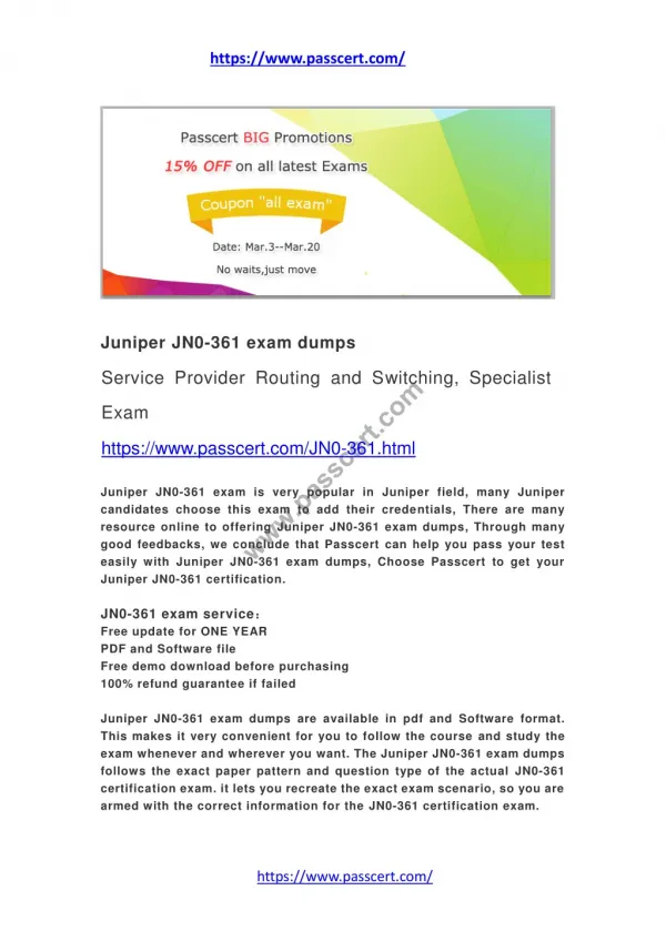 Juniper JNCIS-SP JN0-361 dumps