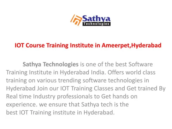 IOT training in Hyderabad