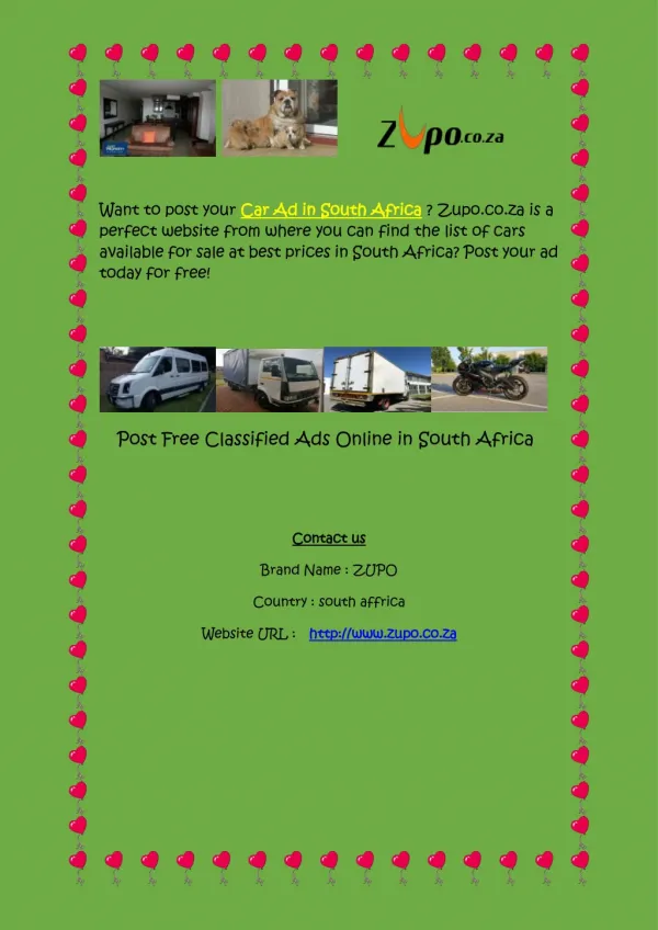 Vehicle Classifieds Sites in South Africa at Zupo.co.za