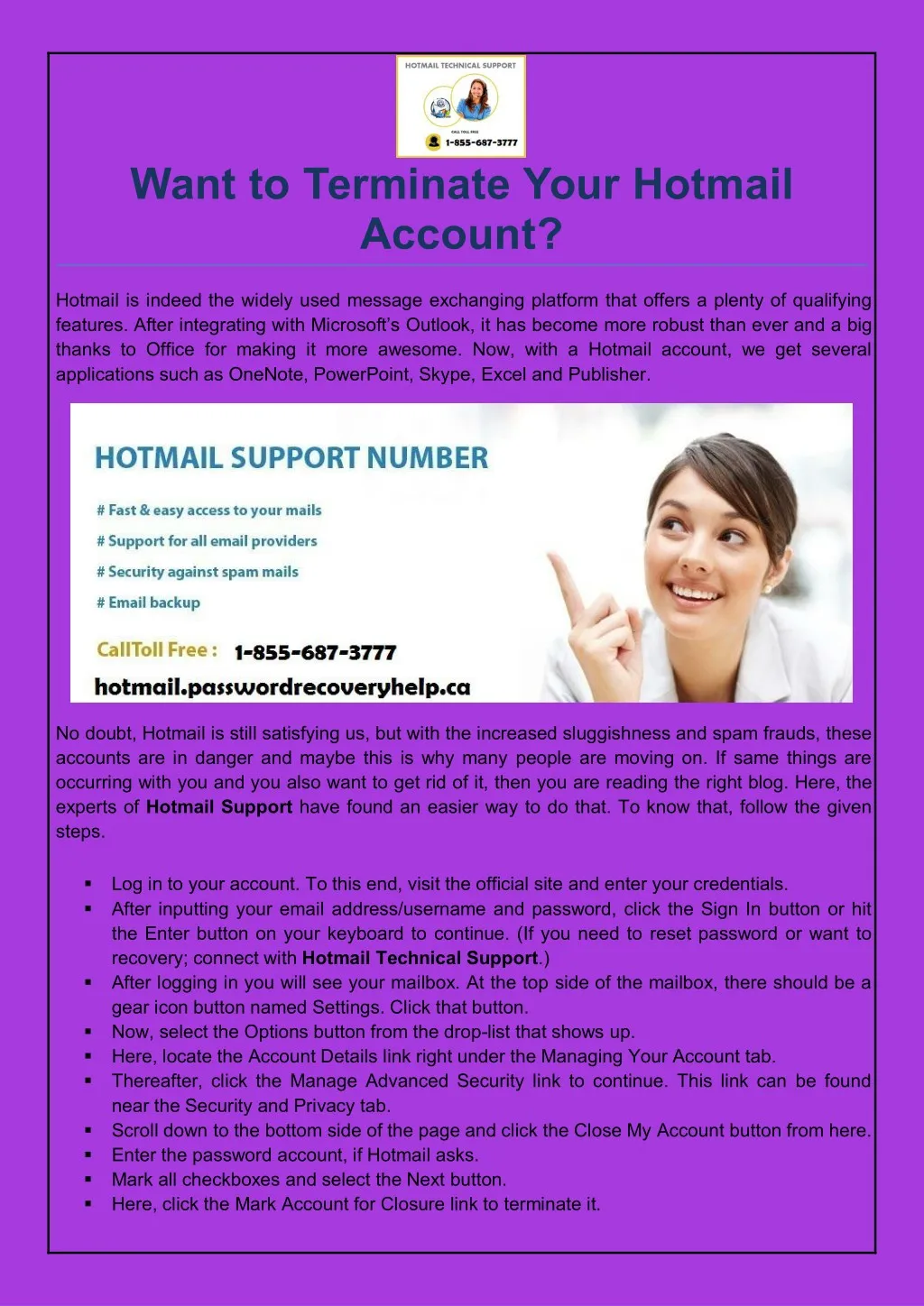 want to terminate your hotmail account