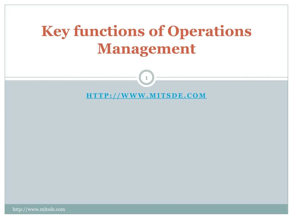 key functions of operations management