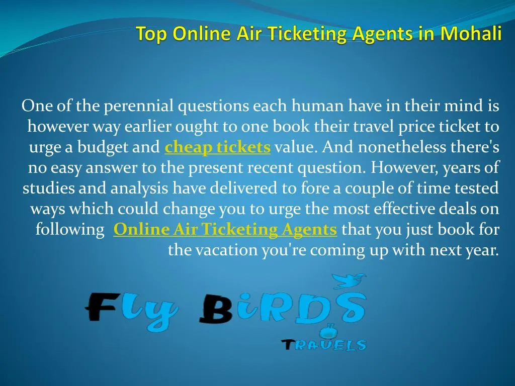 top online air ticketing agents in mohali