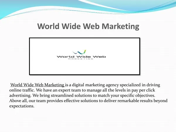 Bing Search Advertising - World Wide Web Marketing