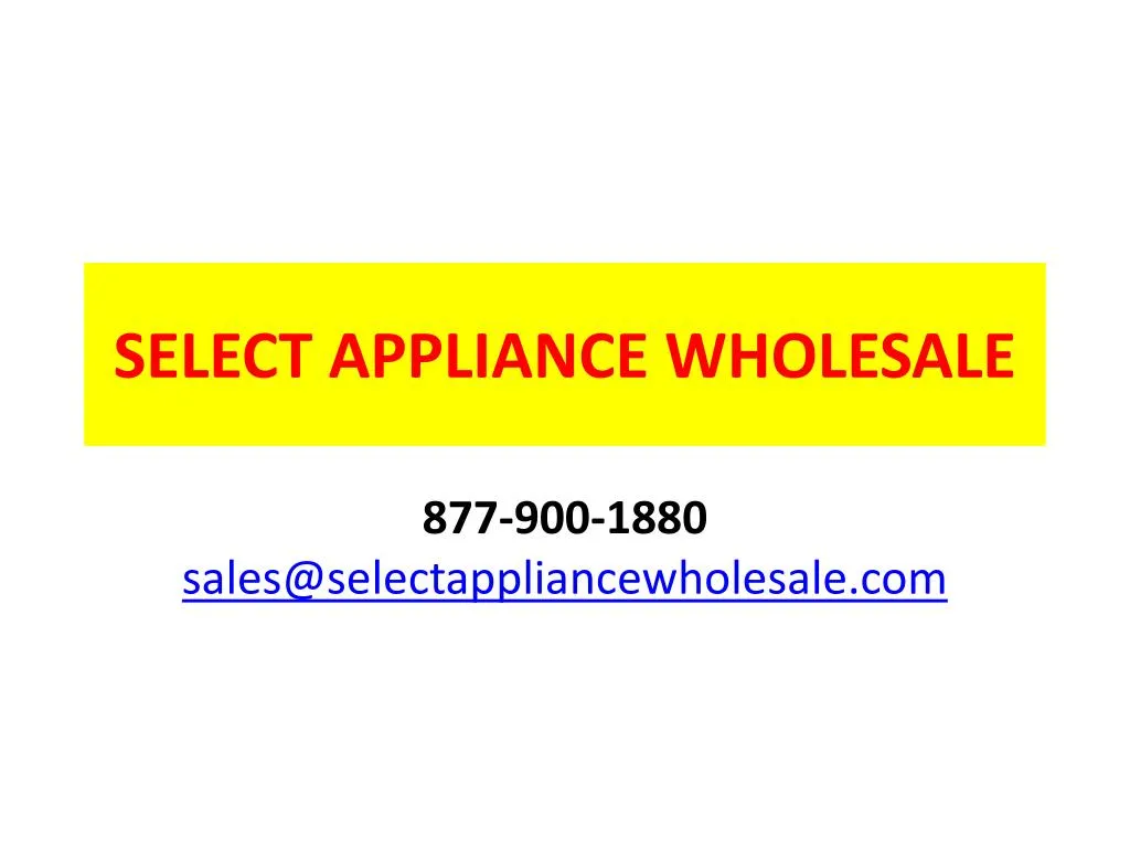 select appliance wholesale