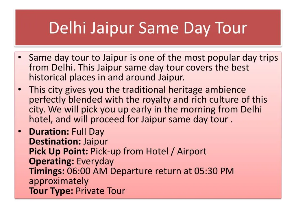 delhi jaipur same day tour