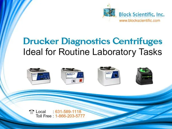 Drucker Diagnostics Centrifuges – Ideal for Routine Laboratory Tasks