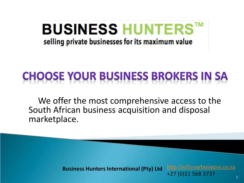 choose your business brokers in sa