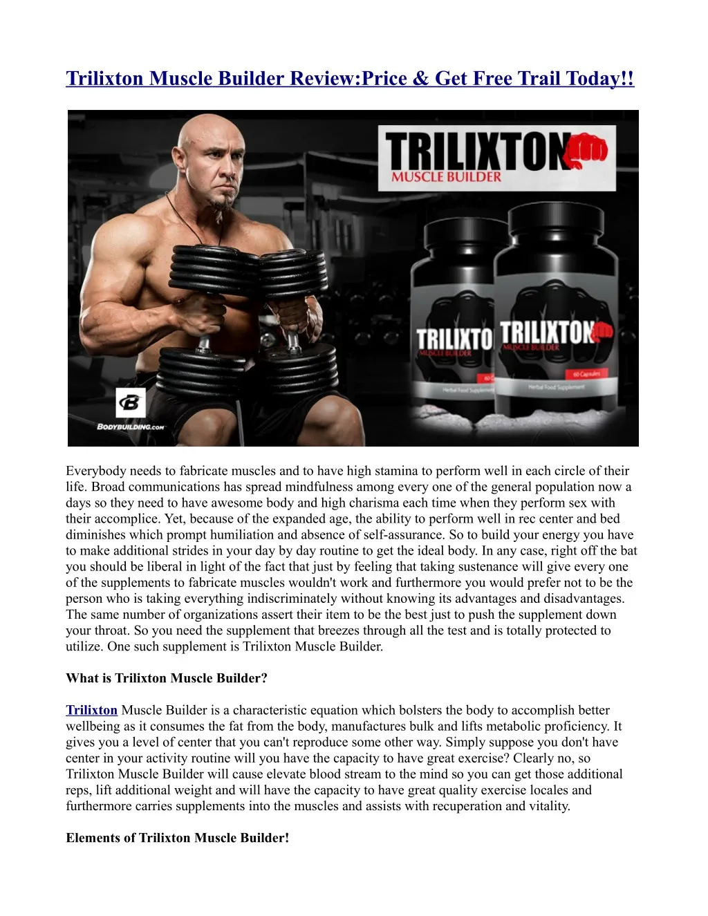 trilixton muscle builder review price get free