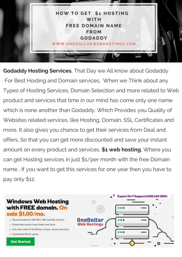 $1 web hostings Free Domain Name