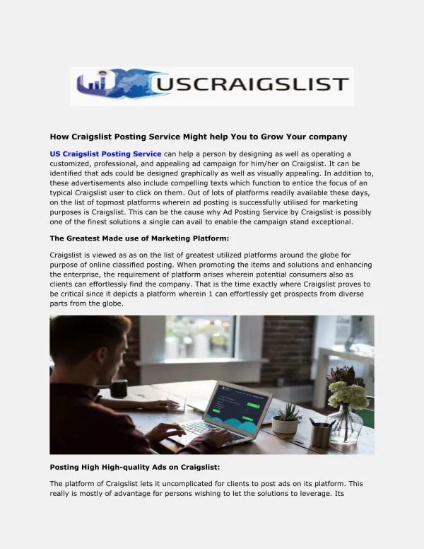 US Based Craigslist Posting Service