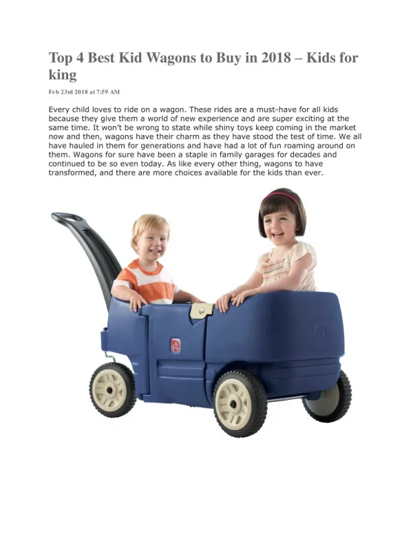 Top 4 Best Kid Wagons to Buy in 2018 â€“ Kids for king