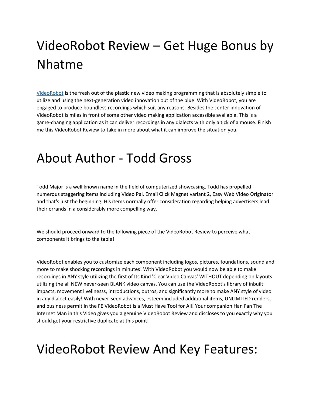 videorobot review get huge bonus by nhatme