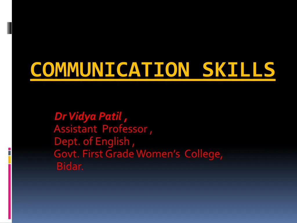 dr vidya patil assistant professor dept of english govt first grade women s college bidar