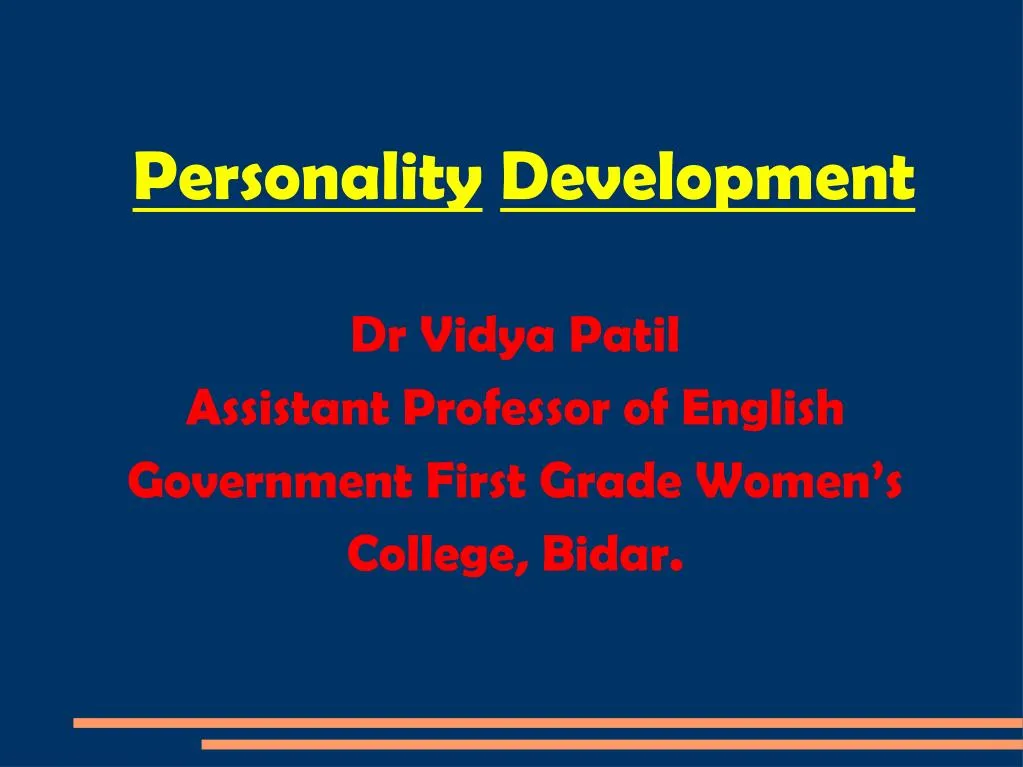 personality development dr vidya patil assistant