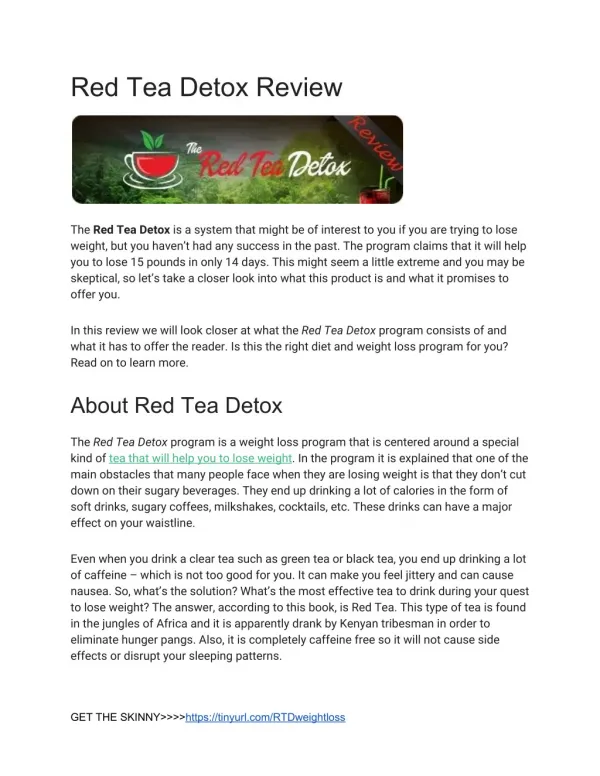Red Tea Detox Review
