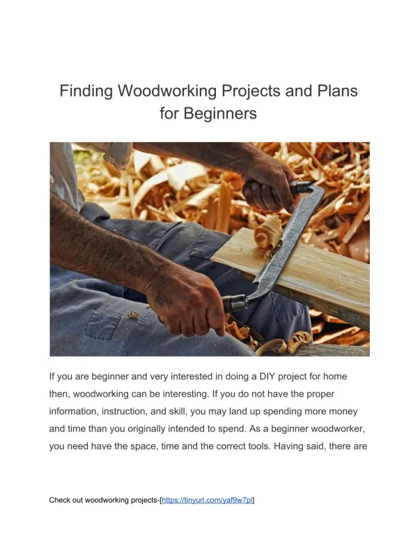 Finding Woodworking Projects and Plans for Beginners