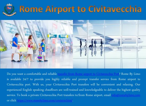 Rome Airport to Civitavecchia