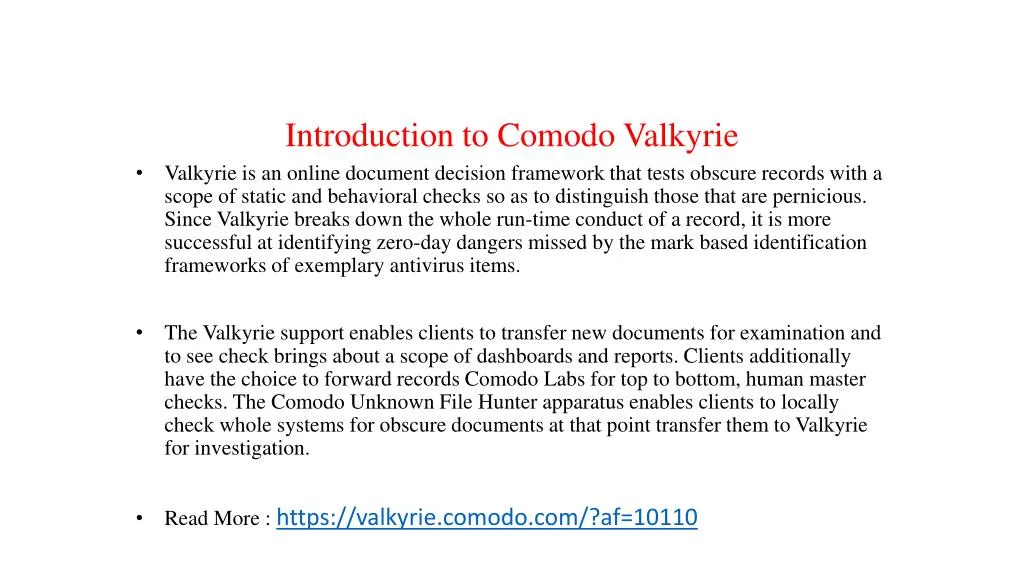 introduction to comodo valkyrie