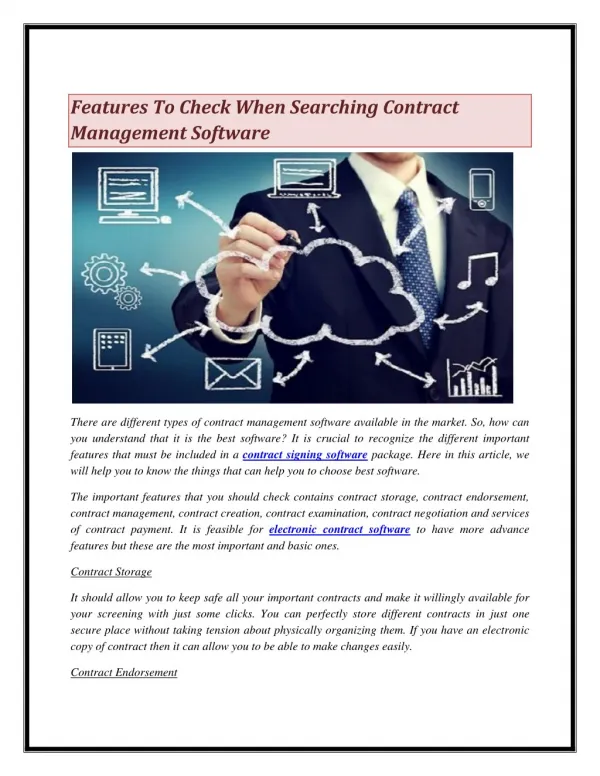 Features To Check When Searching Contract Management Software