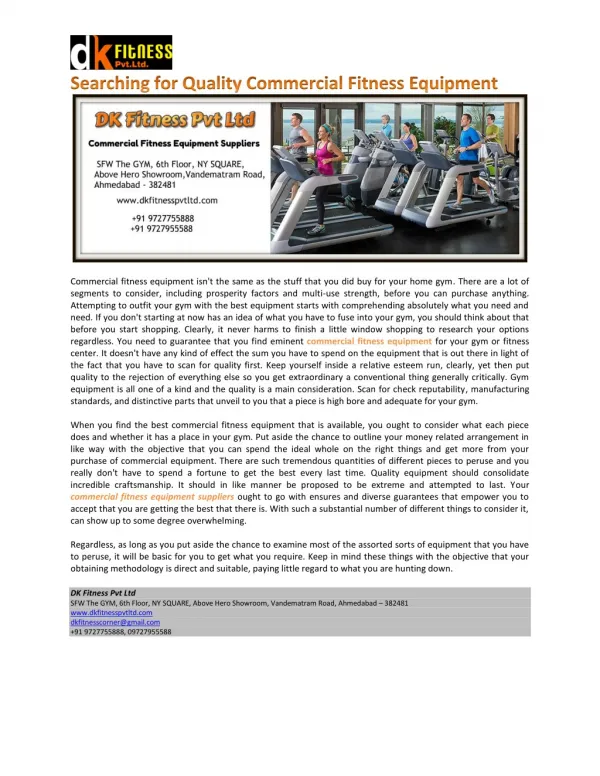 Commercial Fitness Equipment Suppliers in Ahmedabad