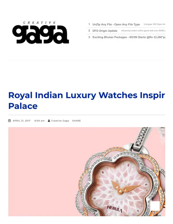 Royal Indian Luxury Watches Inspired by Rajasthan Palace