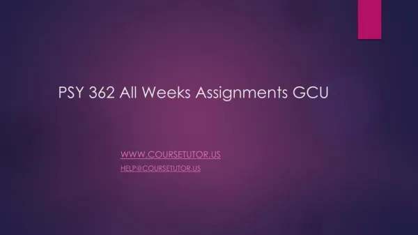 SOC 372 All Weeks Assignments GCU