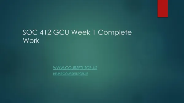 SOC 412 GCU Week 1 Complete Work