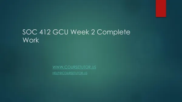 SOC 412 GCU Week 2 Complete Work
