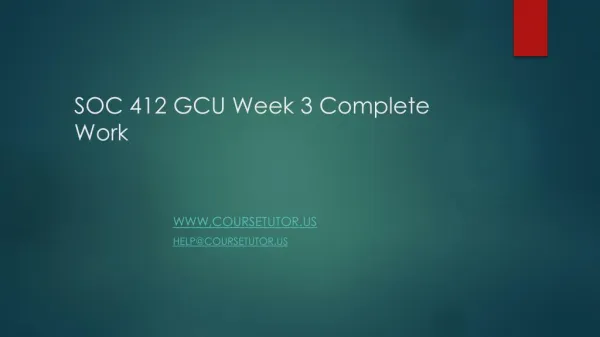 SOC 412 GCU Week 3 Complete Work
