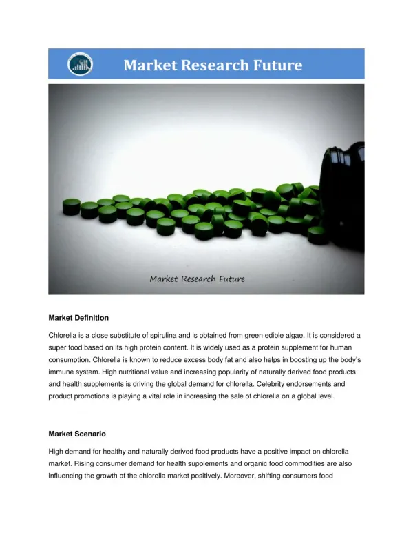 Chlorella Market Price Forecast