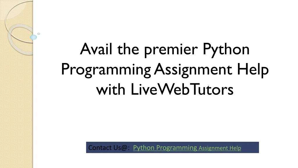 avail the premier python programming assignment