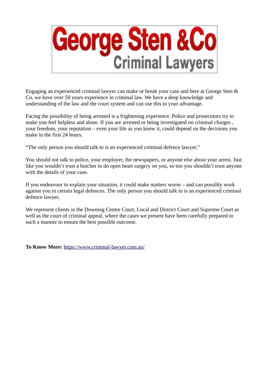 engaging an experienced criminal lawyer can make