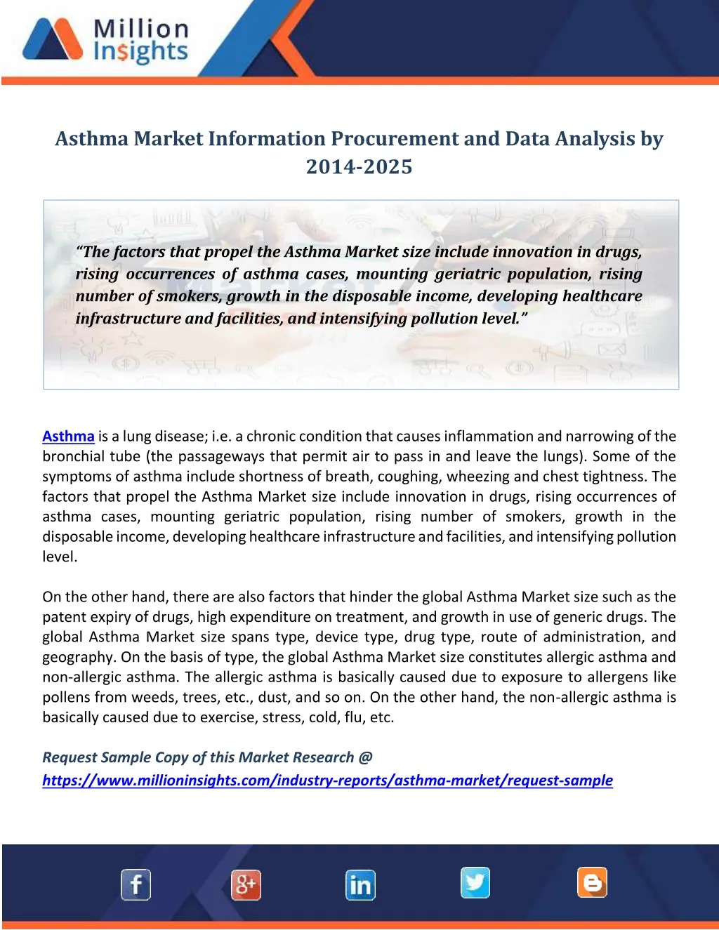 asthma market information procurement and data