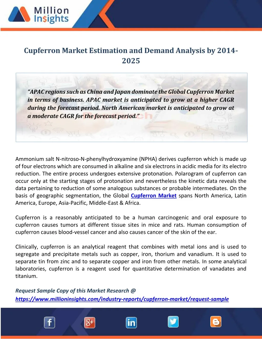 cupferron market estimation and demand analysis