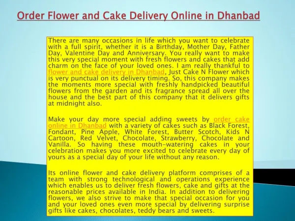 Cake Delivery in Dhanbad