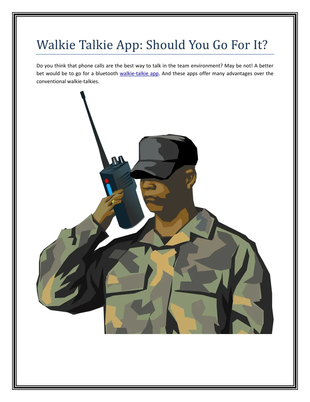 walkie talkie app should you go for it