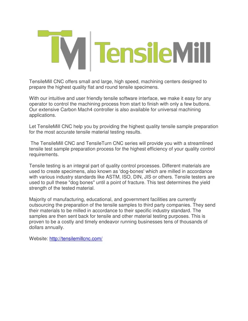 tensilemill cnc offers small and large high speed