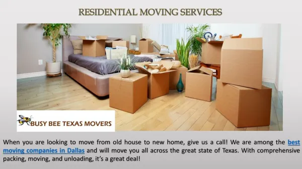 Moving Company In Dallas