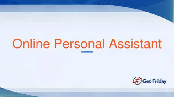 Online personal Assistant | GetFriday