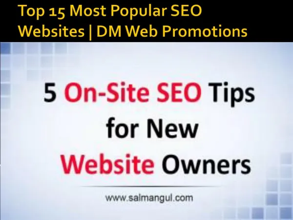 DM Web Promotions Tips