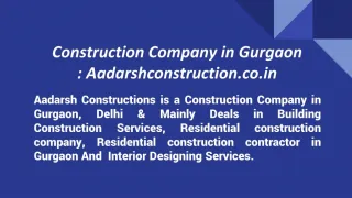 Construction company in Gurgaon | Interior Designer - slide 1
