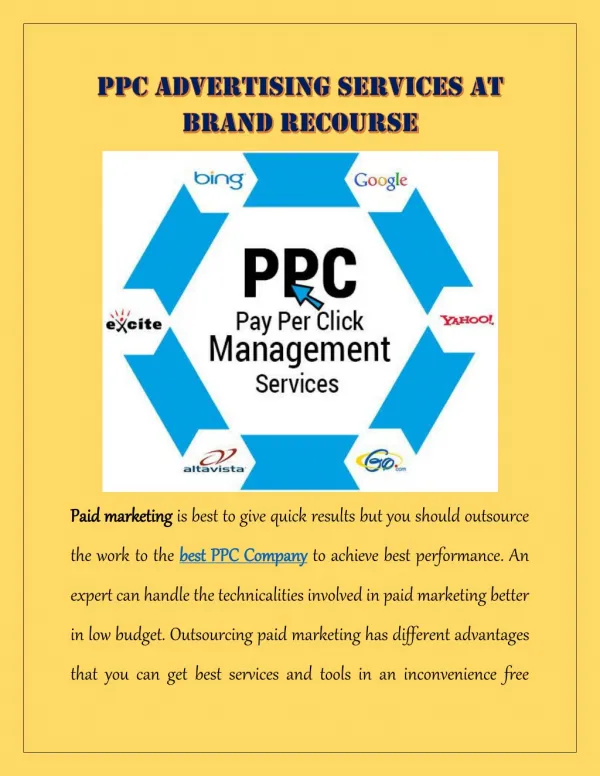 PPC Advertsing Services at Brand Recourse