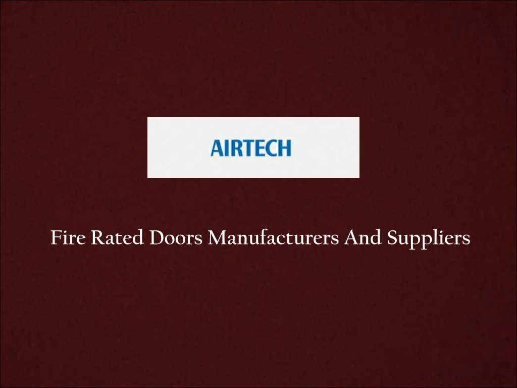 fire rated doors manufacturers and suppliers
