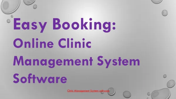 Easy Clinic Management Software | Best Clinic Booking System