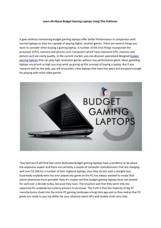 budget gaming laptops - slide 1