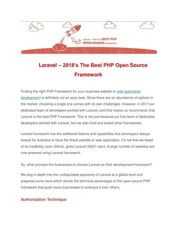 Laravel – 2018’s The Best PHP Open Source Framework