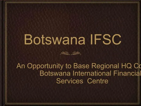 Botswana IFSC