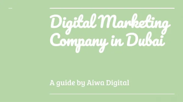 Digital Marketing Agency in Dubai - Aiwa Digital UAE