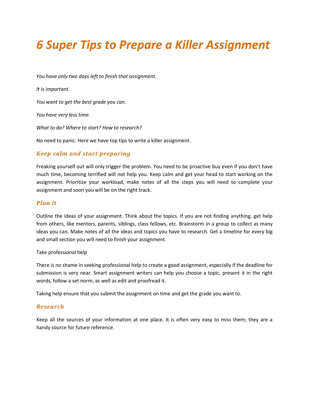 6 super tips to prepare a killer assignment