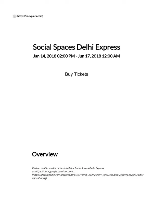 Book social spaces delhi express tickets, explara com